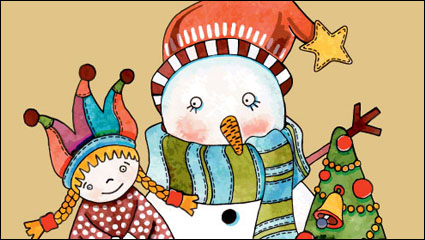Weihnachts-Karikatur Illustrator 01 - Vektor Material