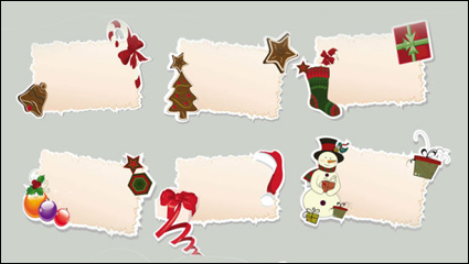 Cartoon Weihnachten Element-Tags 01 - Vektor Material