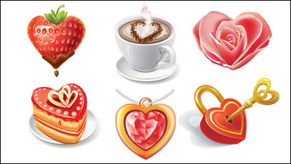 Valentinstag romantische Elemente 01 - Vektor Material