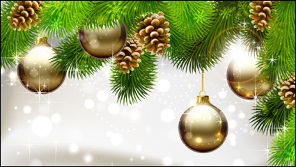 Schöne Weihnachts-Ball Hintergrund 03 - Vektor Material