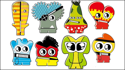 Cartoon Little Monsters 02 - Vektor Material