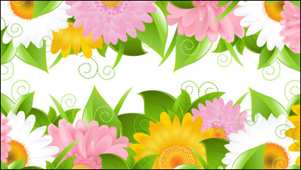 Blumenblumenblatt Spitzen Hintergrund 02 - Vektor Material