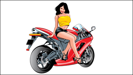 Sexy Schönheit und Sportwagen 02 - Vektor Material