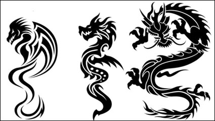 Drachen-förmigen Muster 07 - Vektor Material