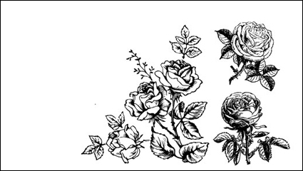Handbemalte Blumen Material 01 - Vektor Material