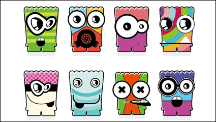 Cartoon Little Monsters 05 - Vektor Material