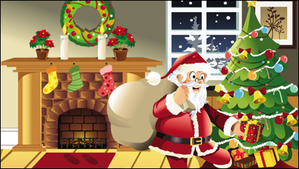 Weihnachts-Szene Illustrator 02 - Vektor Material