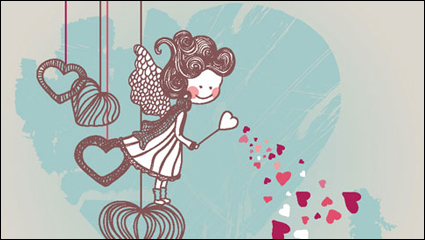 Valentinstag Cartoon Illustrator 01 - Vektor Material