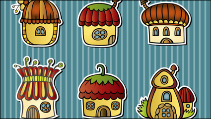 Cartoon Pilz Haus 01 - Vektor Material