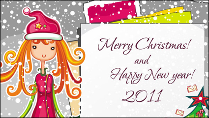Weihnachten Cartoon Mädchen - Vektor-Material
