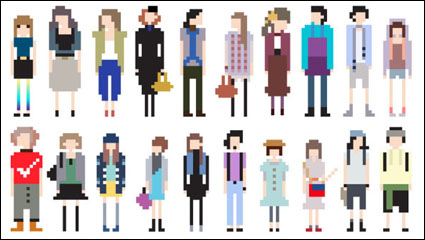 Cartoon Charakter pixel art 01 - Vektor Material