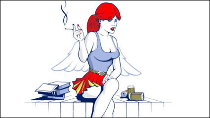 Linie Kunst Cartoon-Figuren 02 - Vektor Material