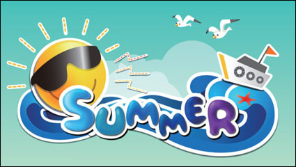 Cartoon Summer Bild 01 - Vektor Material