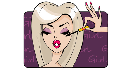Beauty cartoon Illustrator 04 - Vektor Material