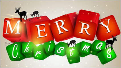 Bunter Hintergrund mit Weihnachten Elemente 05 - Vektor Material