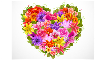 Valentine Blumen Hintergrund 02 - Vektor Material