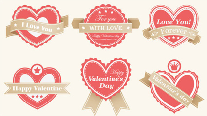 Valentine Etiketten - Vektor Material