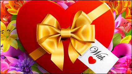 Valentine Blumen Hintergrund 03 - Vektor Material