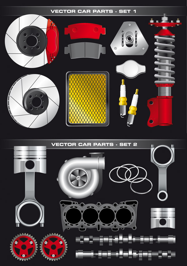 Auto Parts Vektor Material