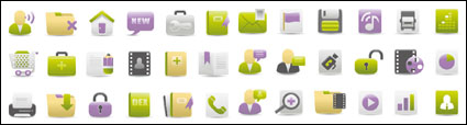 Web Design Gray Green Purple Symbol Vektor-Material