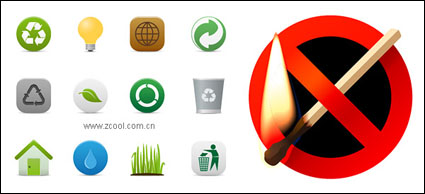 Umweltschutz und das Verbot von Feuer Material Vector Symbol