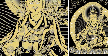 Guru Padmasambhava Thangka Vektor