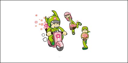 Menschen Vector Material Blumengeschäft