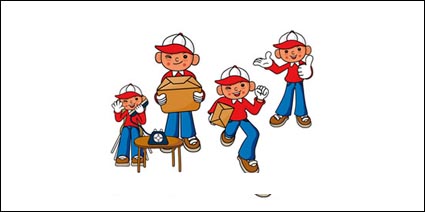 Courier materielle Objekte Menschen Vektor