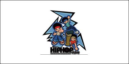 Hip-Hop-Zeichentrickfigur Vektor Material