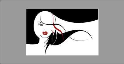 Vector Mädchen mit langen Haaren fließende Material