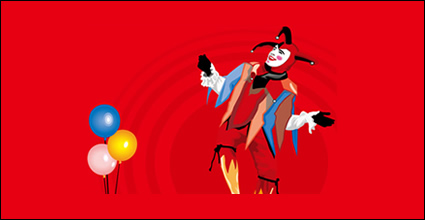 Luftballons und Clown-Vektor-Material