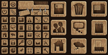 Holz Symbol Vektor Material