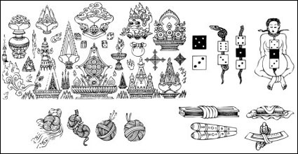 Buddhismus, fnf Arten von Artifact Vektor