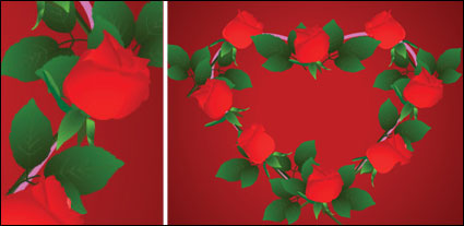 Heart-shaped Vektor Material Rose Border