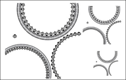 Round Lace Edge Vector Material