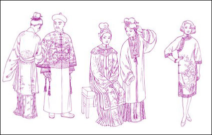 Song-Dynastie Yuan-Dynastie Bekleidung Bekleidung Bekleidung Ming-Dynastie Qing-Dynastie Kleidung Strichzeichnung
