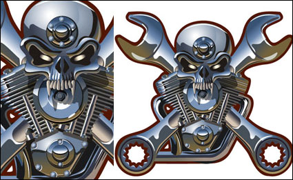 Metal Schädel Vektor
