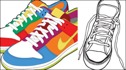 Sportschuhe und Leinenschuhe Vektor-Material