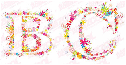 Blumen Alphabet Vektor