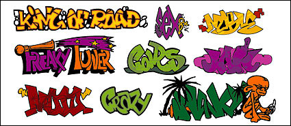 Graffiti-Stil: Art Schriftarten, Absatz 145 Vector Material