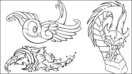 Schlucken, Wellen, Drachen, Lotus, Segeln, Tiger