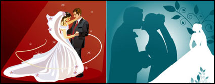 Verheiratet, kssen, tanzen, die Braut, Bräutigam Vektor