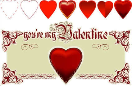 Valentinstag in Herzform Vektor-Material