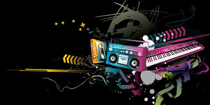 Tapes, Tonbandgeräte, Radios, Tastatur, Mikrofon