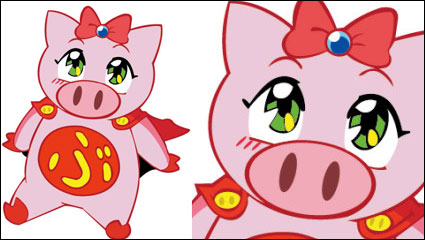 Flying Mädchen Schwein Vektor
