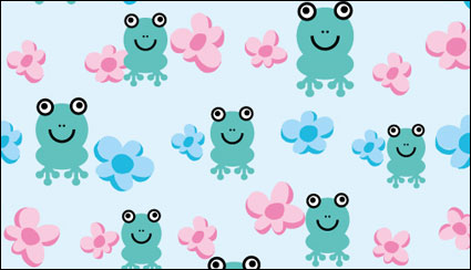 Kontinuierliche Hintergrund der Blumen Frosch Vektor