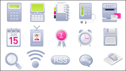 Mitarbeiter, Badges, Wecker, RSS-Button