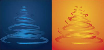 Vier-Farben-Weihnachtsbaum Vektor-Material