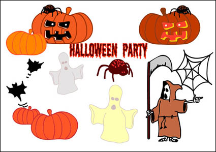 Halloween, Geister, Krbisse, Spinnen, Fledermäusen, Dämonen