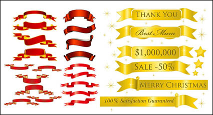 Holiday Ribbon Vector Material